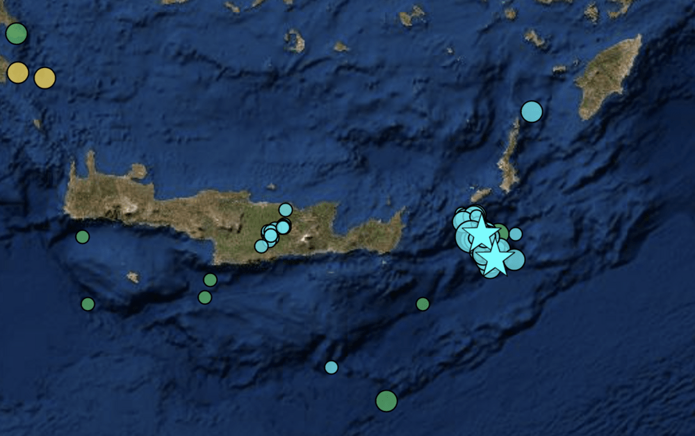 Δεκάδες σεισμοί μεταξύ Κρήτης και Κάσου μέσα στη νύχτα -Λέκκας: Η υποθαλάσσια περιοχή μετρίασε τις επιπτώσεις