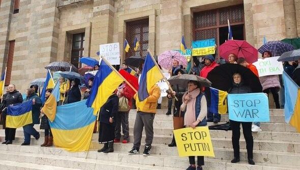 Διαμαρτυρία στη Ρόδο για τη Ρωσική εισβολή στην Ουκρανία