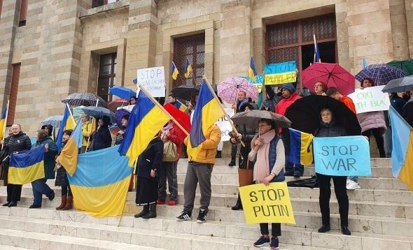 Διαμαρτυρία στη Ρόδο για τη Ρωσική εισβολή στην Ουκρανία