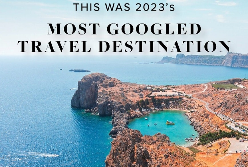 Γ.Χατζημάρκος: Η Ρόδος στην πρώτη θέση, παγκόσμια, της λίστας “The most Googled travel cities and islands of 2023” της Google